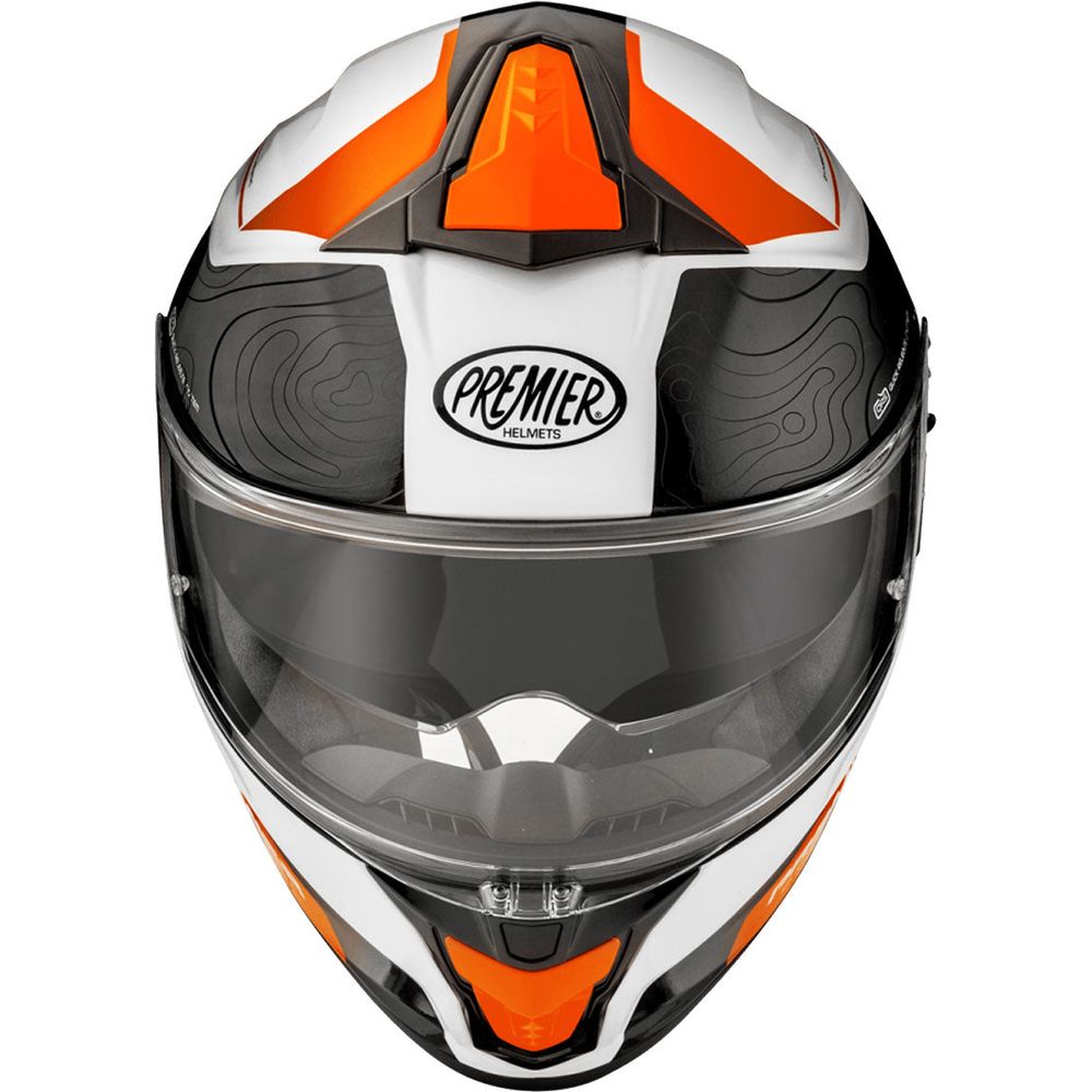 Premier Evoluzione DK 93 Full Face Helmet White / Orange  - FREE UK Shipping, FREE 365 Day Returns | Moto Central