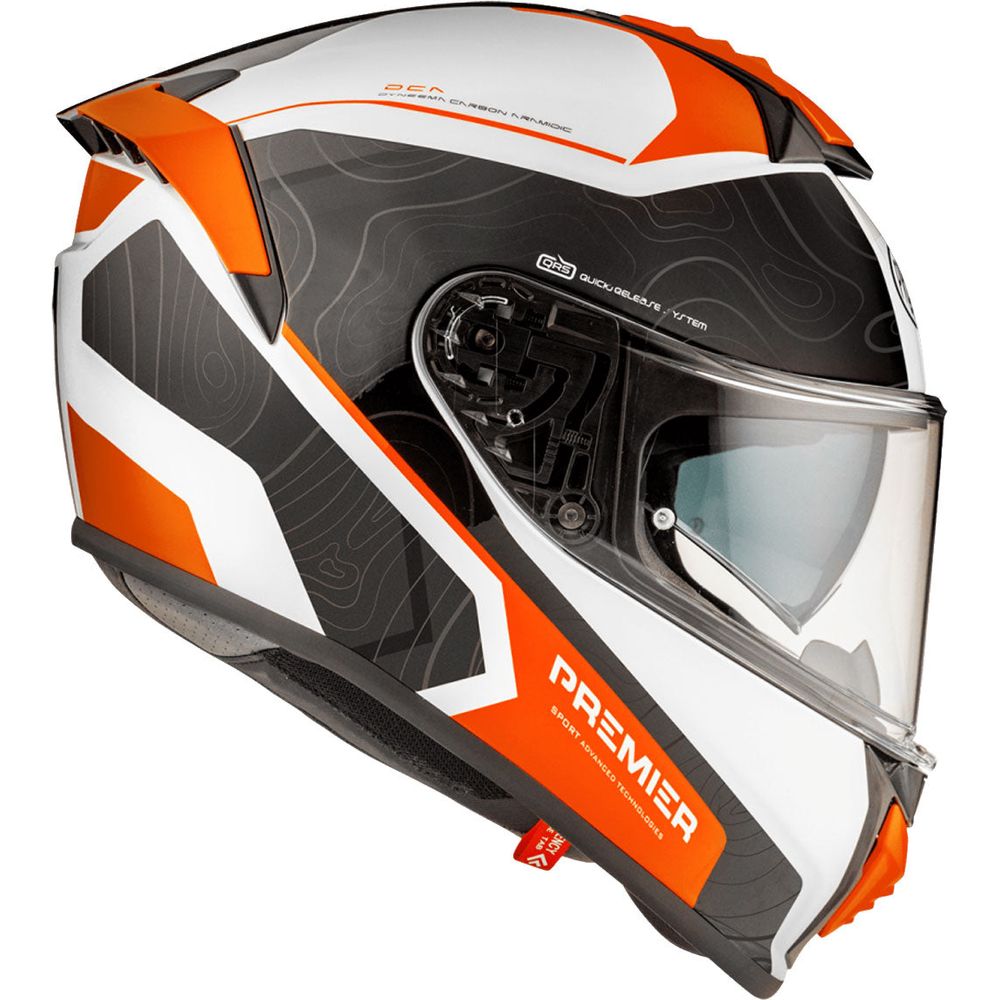 Premier Evoluzione DK 93 Full Face Helmet White / Orange  - FREE UK Shipping, FREE 365 Day Returns | Moto Central