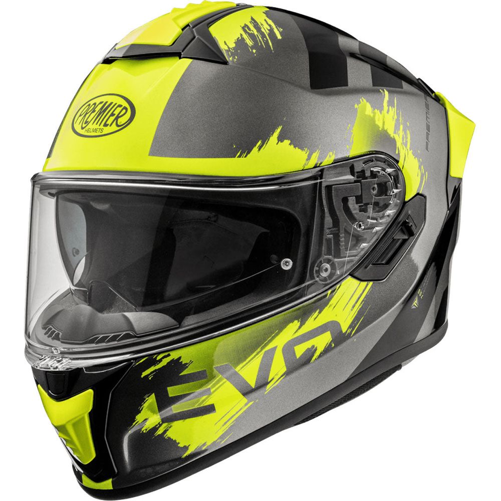 Premier Evoluzione TO Y 17 Full Face Helmet Gunmetal / Neon