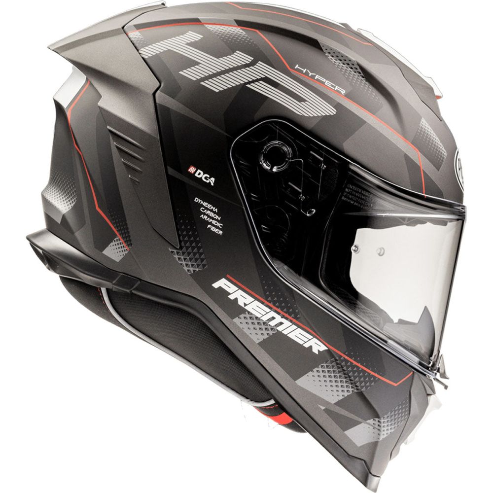 Premier Hyper HP 92 Full Face Helmet Black / Red - FREE UK Shipping, FREE 365 Day Returns | Moto Central