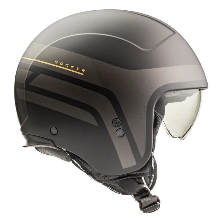 Premier Rocker ON 19 Open Face Helmet Black / Gunmetal  - FREE UK Shipping, FREE 365 Day Returns | Moto Central