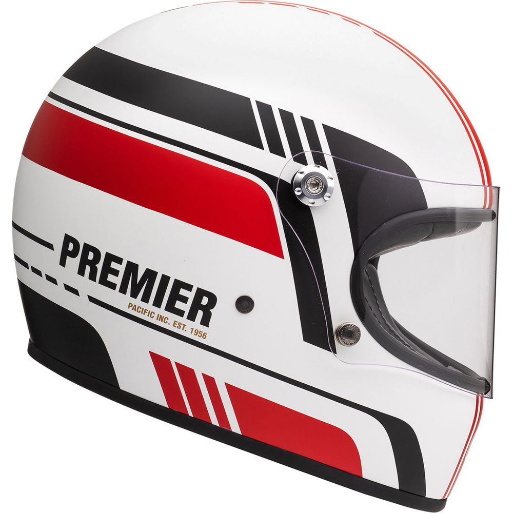 Premier Trophy BL 8 Full Face Helmet White / Red  - FREE UK Shipping, FREE 365 Day Returns | Moto Central