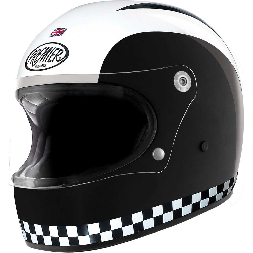 Premier Trophy Retro Full Face Helmet Black / White