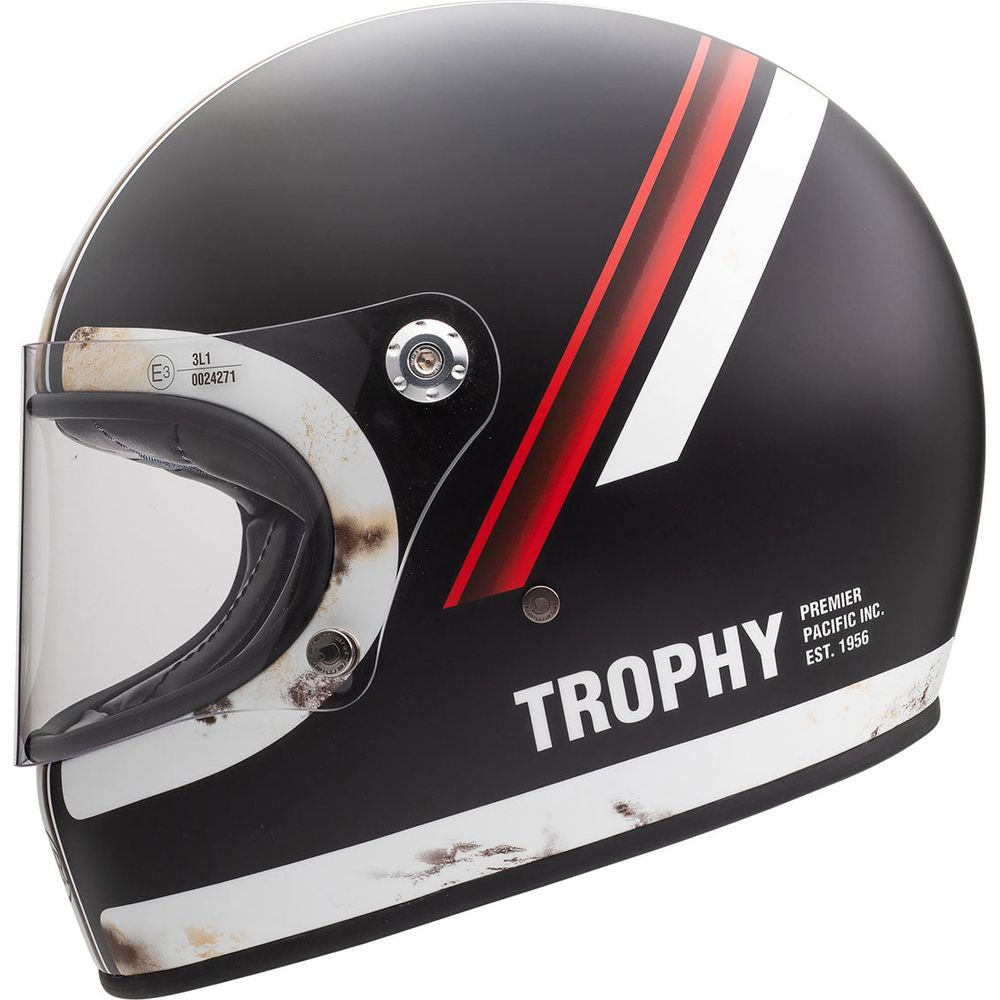 Premier Trophy DO 92 Full Face Helmet Black / White  - FREE UK Shipping, FREE 365 Day Returns | Moto Central