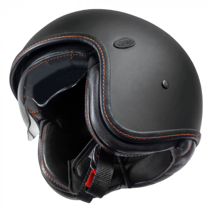 Premier Vintage Platinum Edition U9 OS Open Face Helmet Black  - FREE UK Shipping, FREE 365 Day Returns | Moto Central