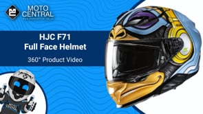 HJC F71 Monkey DJ Full Face Helmet MC23 Blue / White / Fluo Yellow - FREE UK Shipping, FREE 365 Day Returns | Moto Central