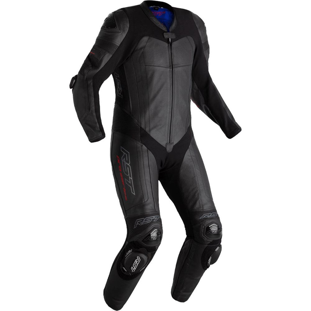 RST Pro Series Airbag CE One Piece Leather Suit Black / Black / Black