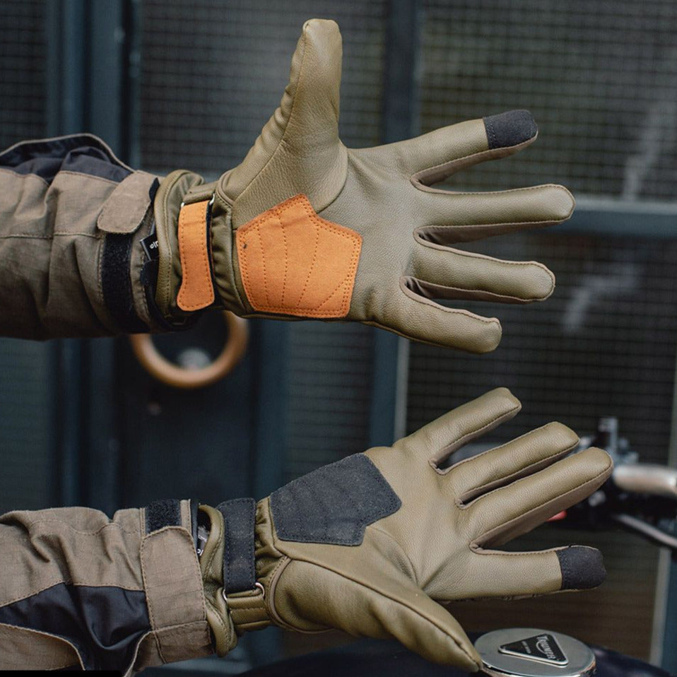 Racer (France) Bridge Leather Gloves Khaki