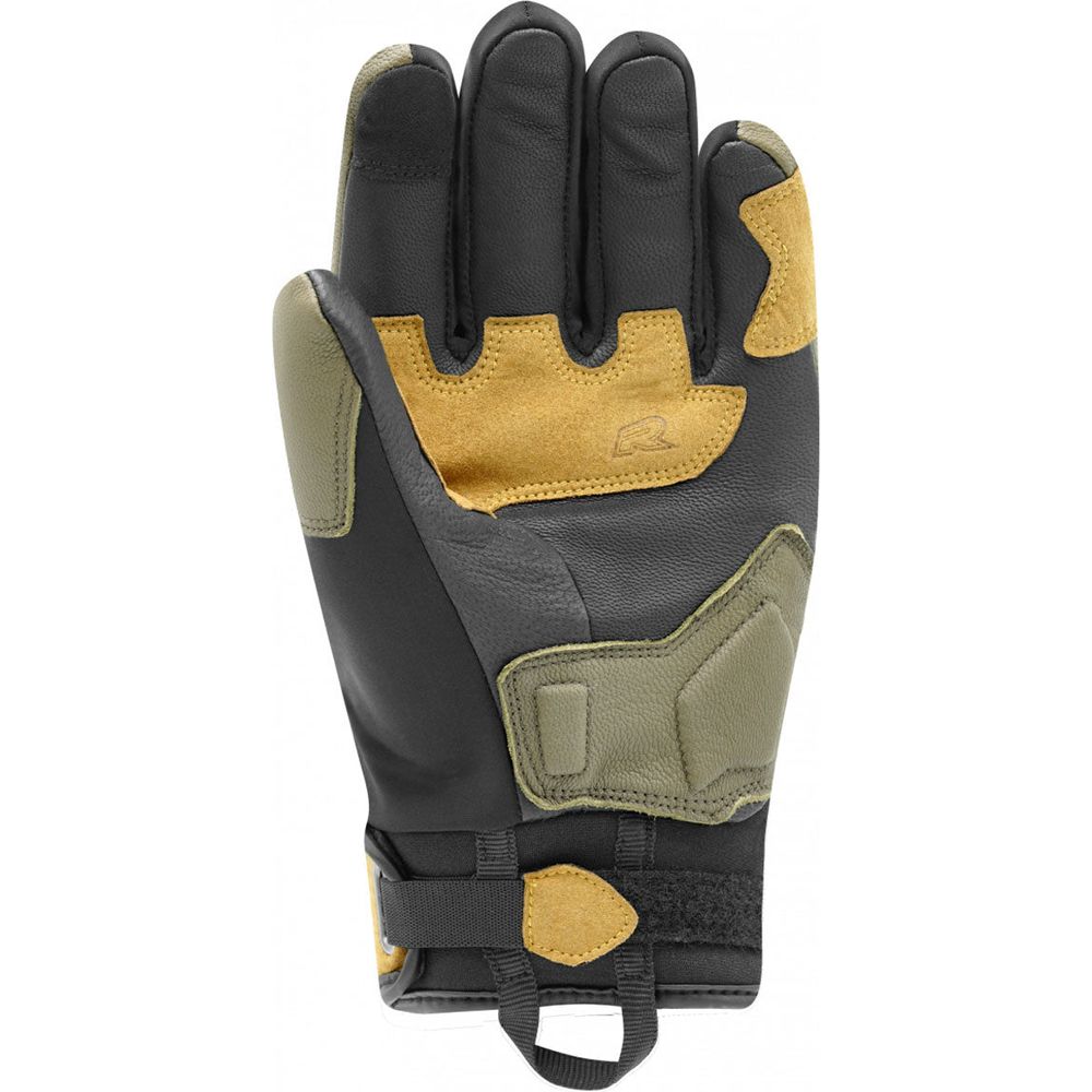 Racer (France) Ronin Winter Leather / Softshell Gloves Black / Sand / Green - FREE UK Shipping, FREE 365 Day Returns | Moto Central