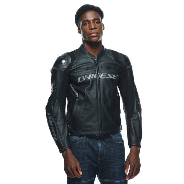 Dainese Racing 4 Leather Jacket Black / Black