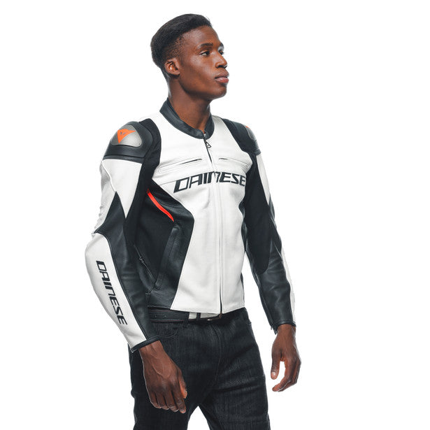 Dainese Racing 4 Leather Jacket White / Black