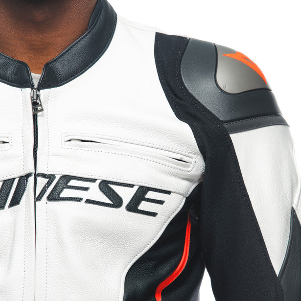 Dainese Racing 4 Leather Jacket White / Black