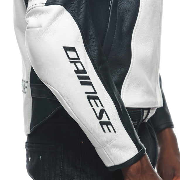 Dainese Racing 4 Leather Jacket White / Black