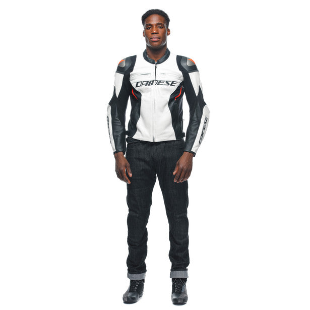 Dainese Racing 4 Leather Jacket White / Black