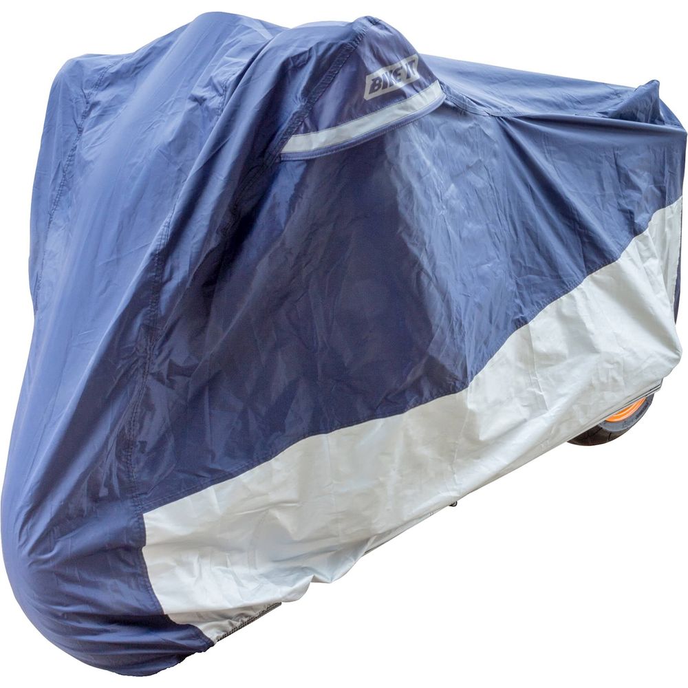 Bike It Deluxe Heavy Duty Rain Cover Large Fits 750-1000cc Blue / Silver