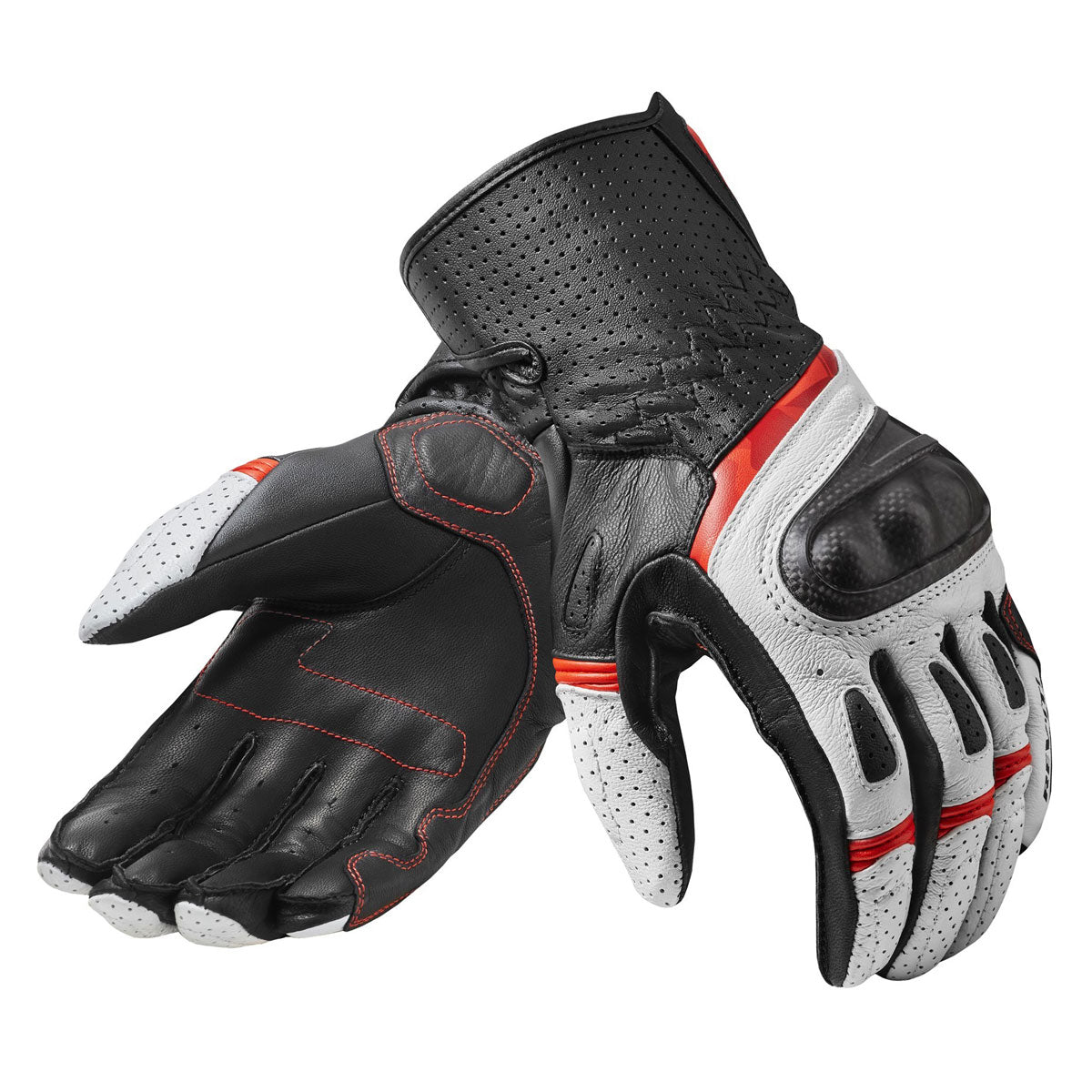 Revit Chevron 3 Leather Gloves White / Red