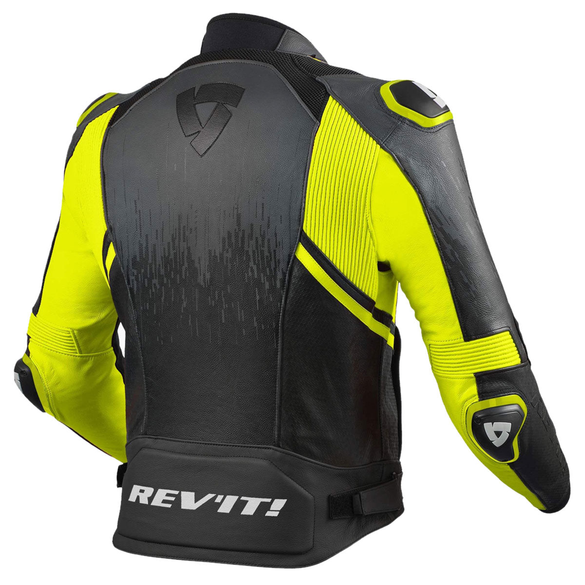 Revit Quantum 2 Leather Jacket Anthracite / Neon Yellow / Black