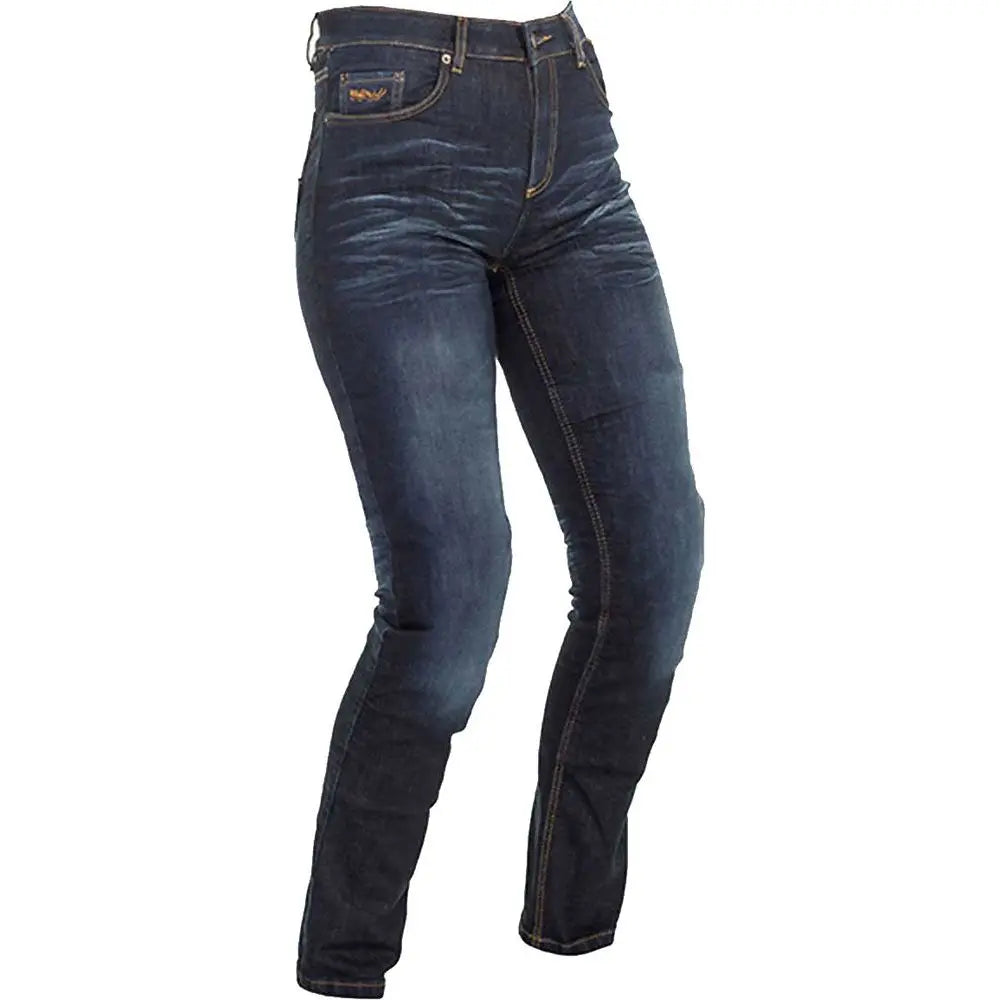 Richa Nora Ladies Slim Fit Riding Denim Jeans Navy Blue - FREE UK Shipping, FREE 365 Day Returns | Moto Central