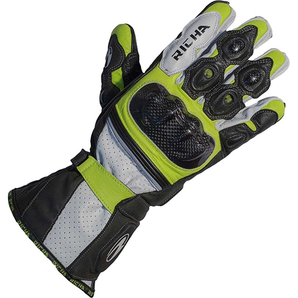 Richa Ravine Leather Gloves Black / White / Yellow