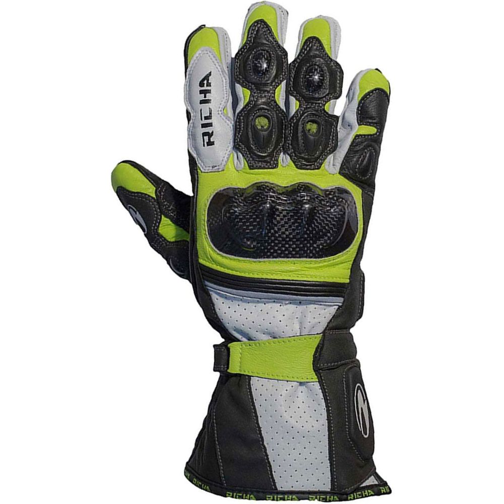 Richa Ravine Leather Gloves Black / White / Yellow