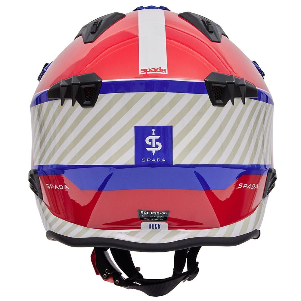 Spada Rock 06 Pilot Open Face Helmet Blue / White / Red - FREE UK Shipping, FREE 365 Day Returns | Moto Central