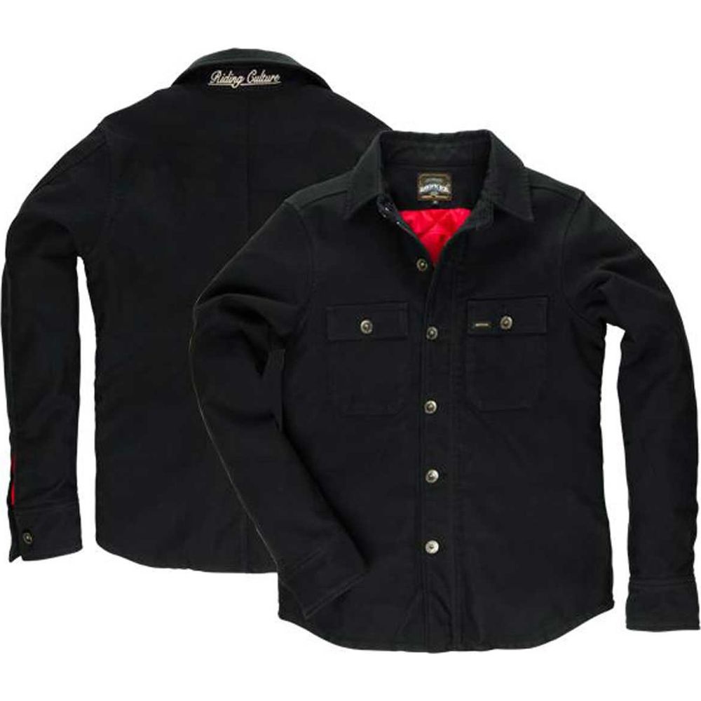 Rokker Black Jack Thermal Lined Rider Shirt Black - FREE UK Shipping, FREE 365 Day Returns | Moto Central