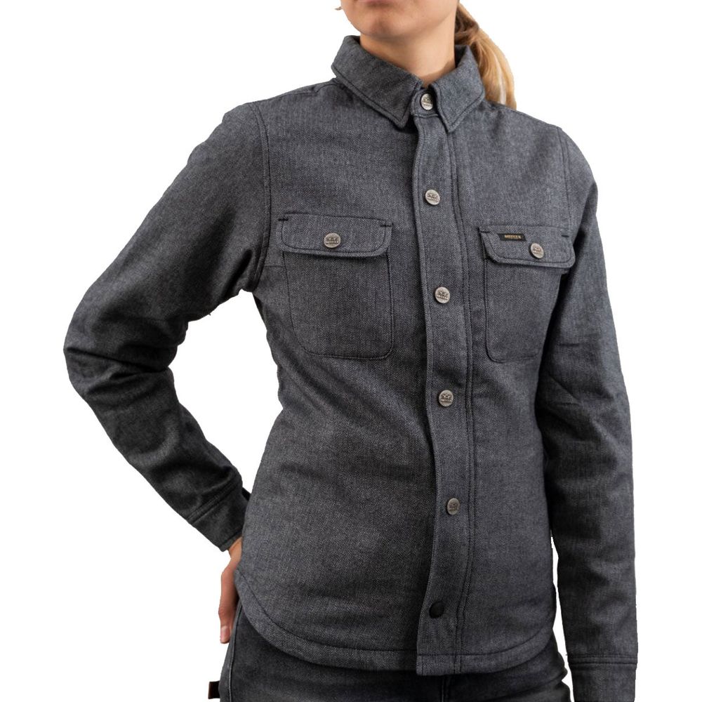 Rokker Boston Ladies Rider Shirt Grey