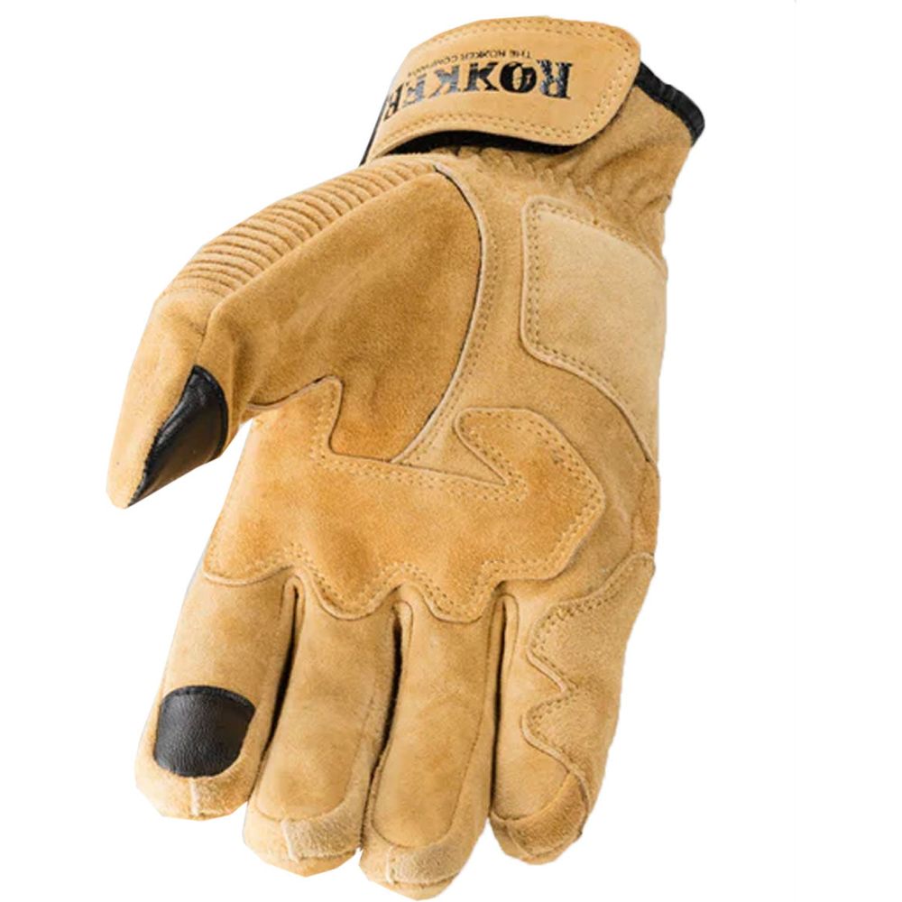 Rokker Tucson Leather Gloves Rough Beige