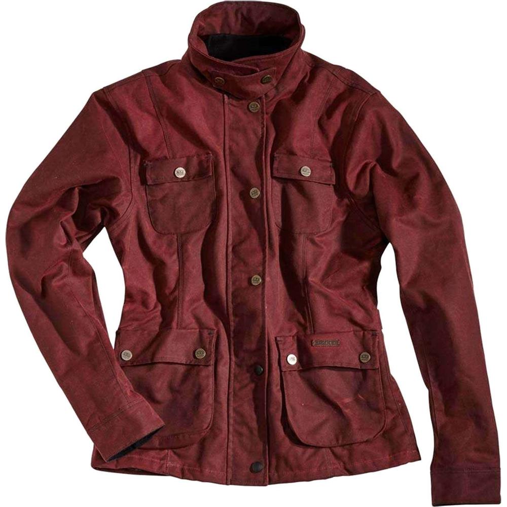 Rokker Ladies Wax Cotton Jacket Red