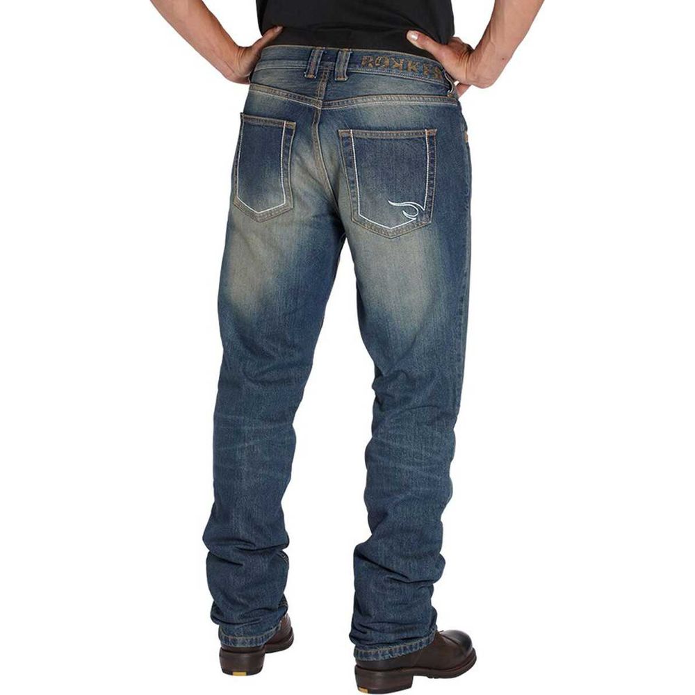 Rokker Original Denim Jeans Stonewashed Blue - FREE UK Shipping, FREE 365 Day Returns | Moto Central