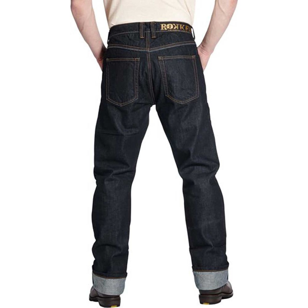 Rokker Original Raw Denim Jeans Selvedge Black - FREE UK Shipping, FREE 365 Day Returns | Moto Central