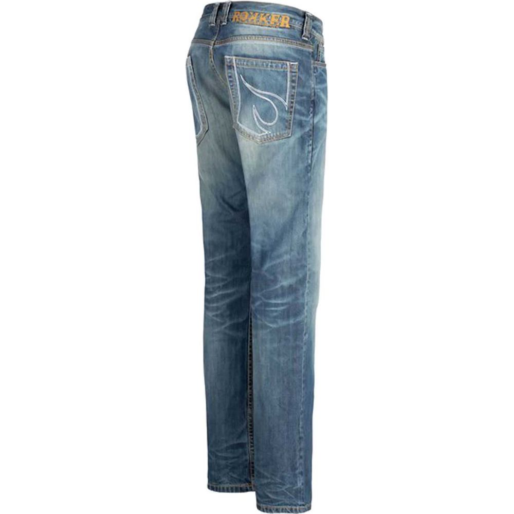 Rokker Rebel Denim Jeans Stonewashed Blue - FREE UK Shipping, FREE 365 Day Returns | Moto Central