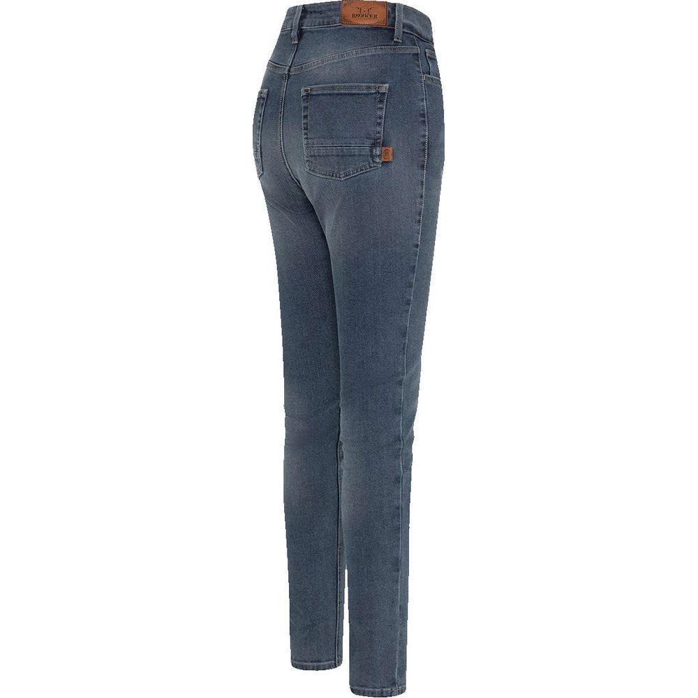 Rokker Rokkertech High Waist AA Denim Jeans Washed Blue - FREE UK Shipping, FREE 365 Day Returns | Moto Central