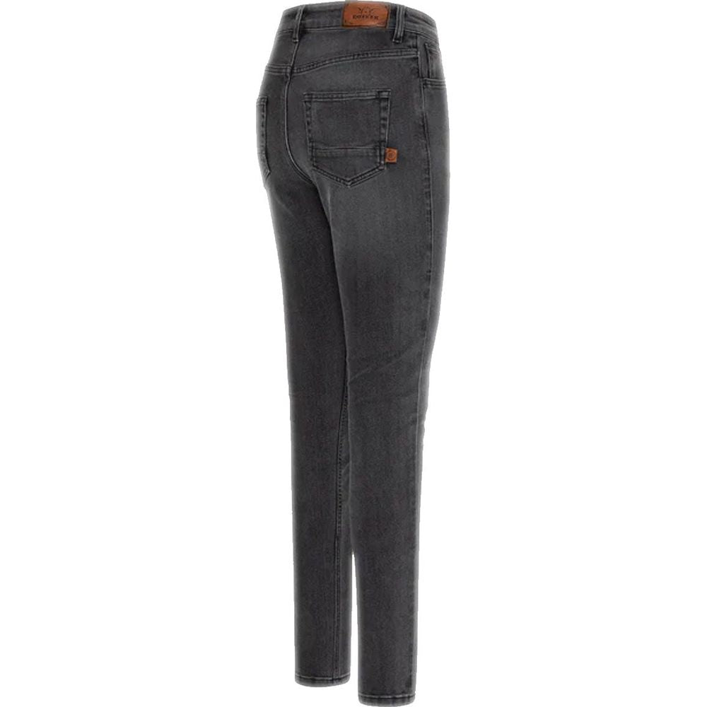 Rokker Rokkertech Ladies High Waist Denim Jeans Dark Grey - FREE UK Shipping, FREE 365 Day Returns | Moto Central