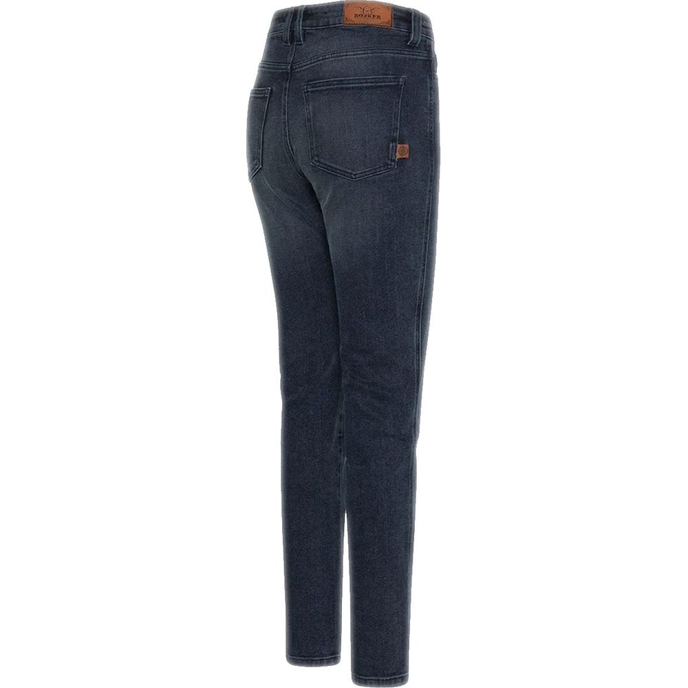 Rokker Rokkertech Ladies Mid-Rise Straight Fit Denim Jeans Blue - FREE UK Shipping, FREE 365 Day Returns | Moto Central