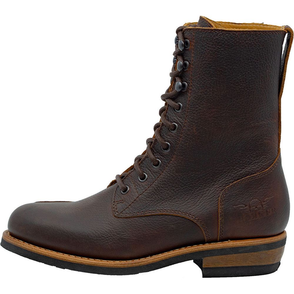 Rokker Urban Rebel Ladies Leather Boots Brown - FREE UK Shipping, FREE 365 Day Returns | Moto Central