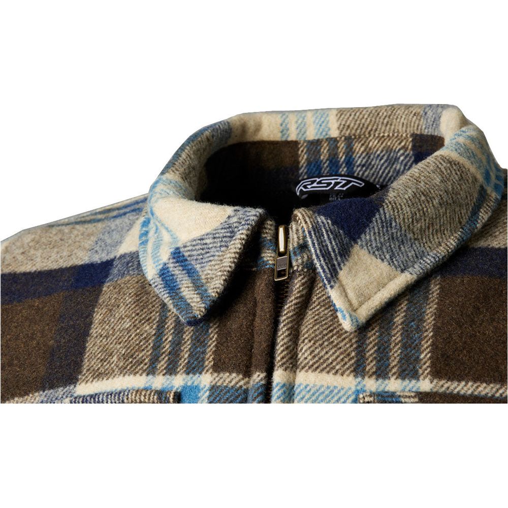 RST Brushed CE Textile Shirt Brown / Blue Check - FREE UK Shipping, FREE 365 Day Returns | Moto Central