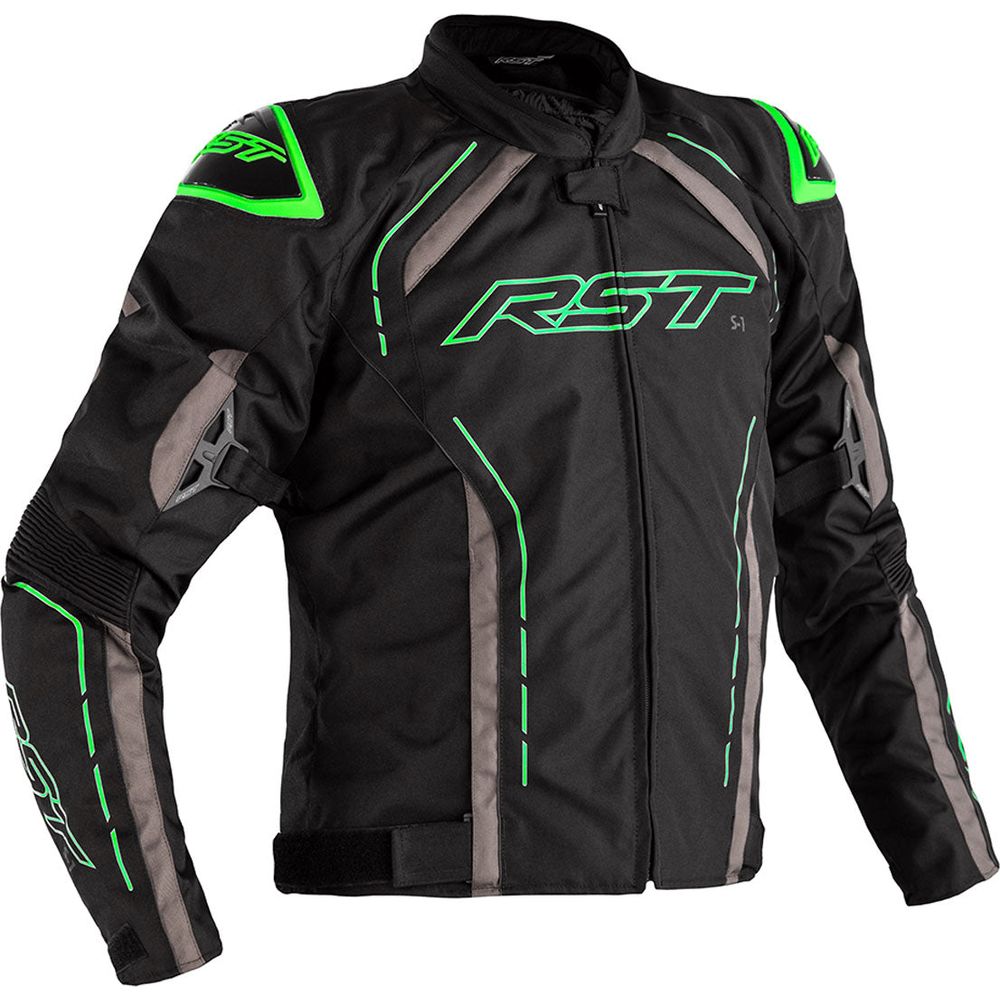 RST S1 CE Textile Jacket Black / Grey / Neon Green