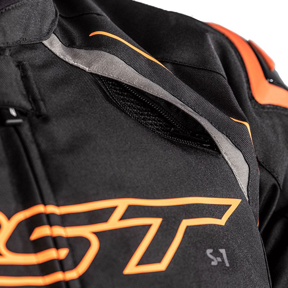 RST S1 CE Textile Jacket Black / Grey / Neon Orange - FREE UK Shipping, FREE 365 Day Returns | Moto Central