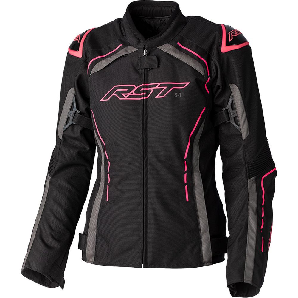 RST S1 CE Ladies Textile Jacket Black / Neon Pink