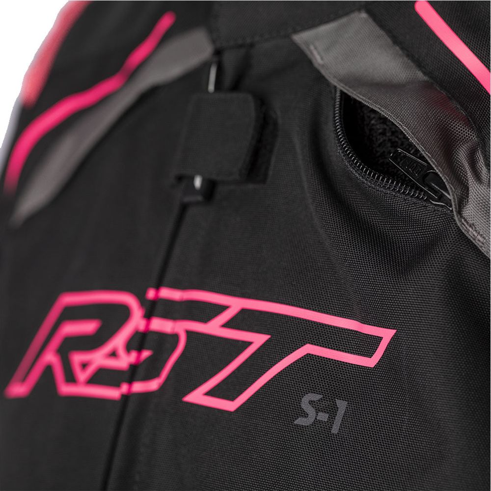 RST S1 CE Ladies Textile Jacket Black / Neon Pink