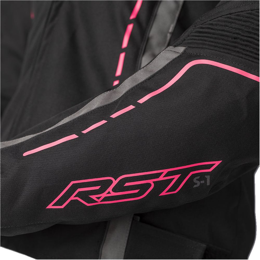 RST S1 CE Ladies Textile Jacket Black / Neon Pink