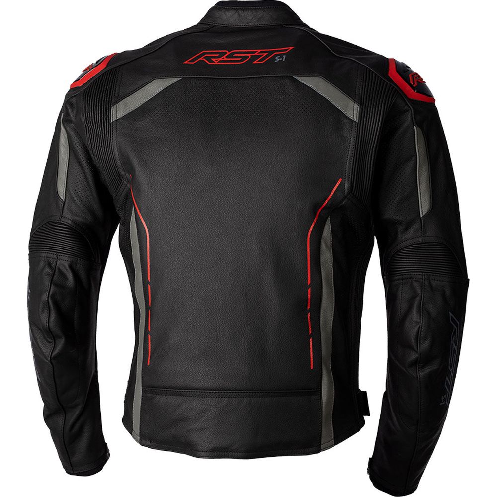 RST S1 CE Leather Jacket Black / Grey / Red