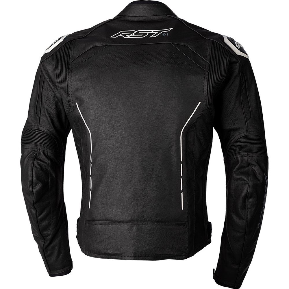 RST S1 CE Leather Jacket Black / Black / White