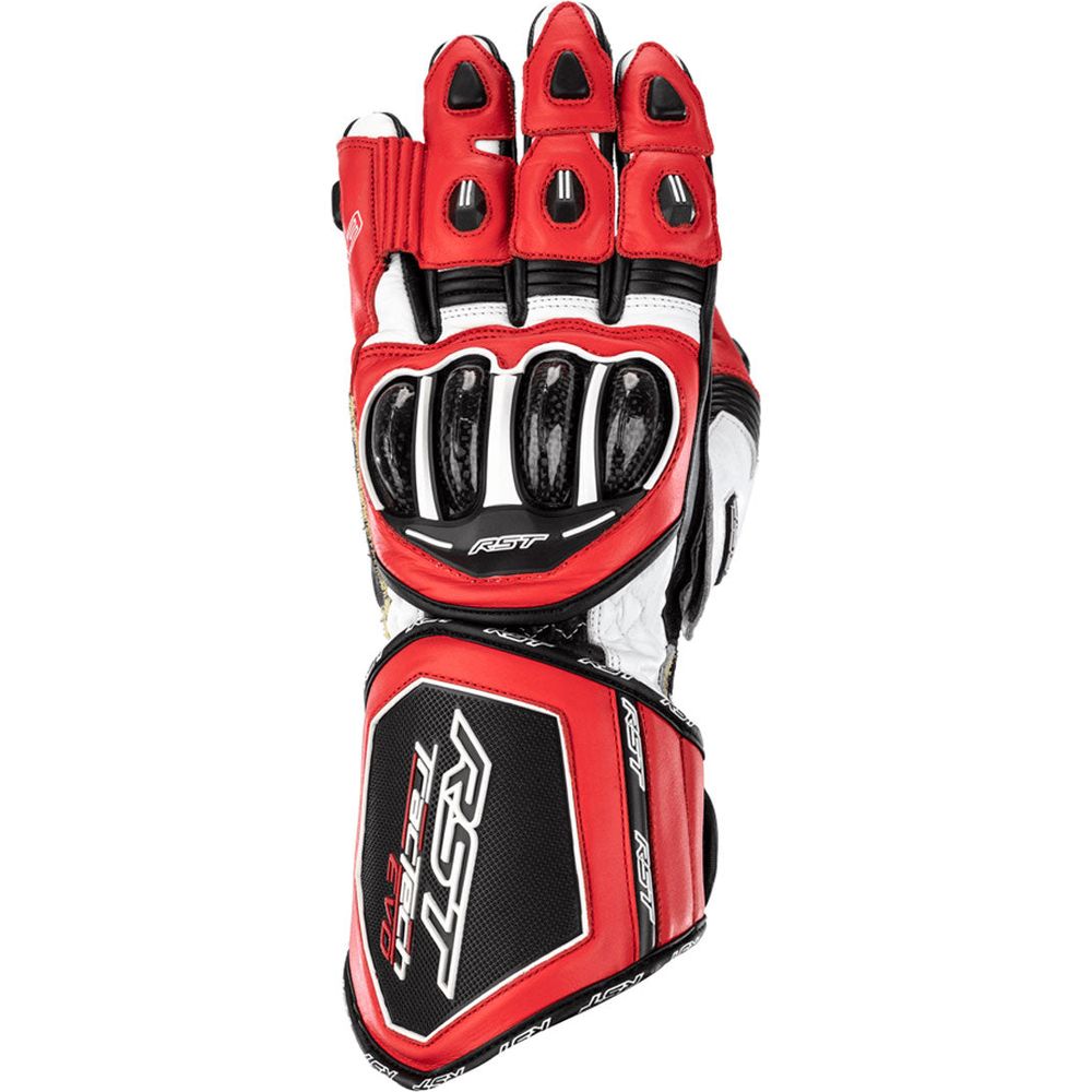 RST Tractech Evo 4 CE Gloves Red / White / Black - FREE UK Shipping, FREE 365 Day Returns | Moto Central