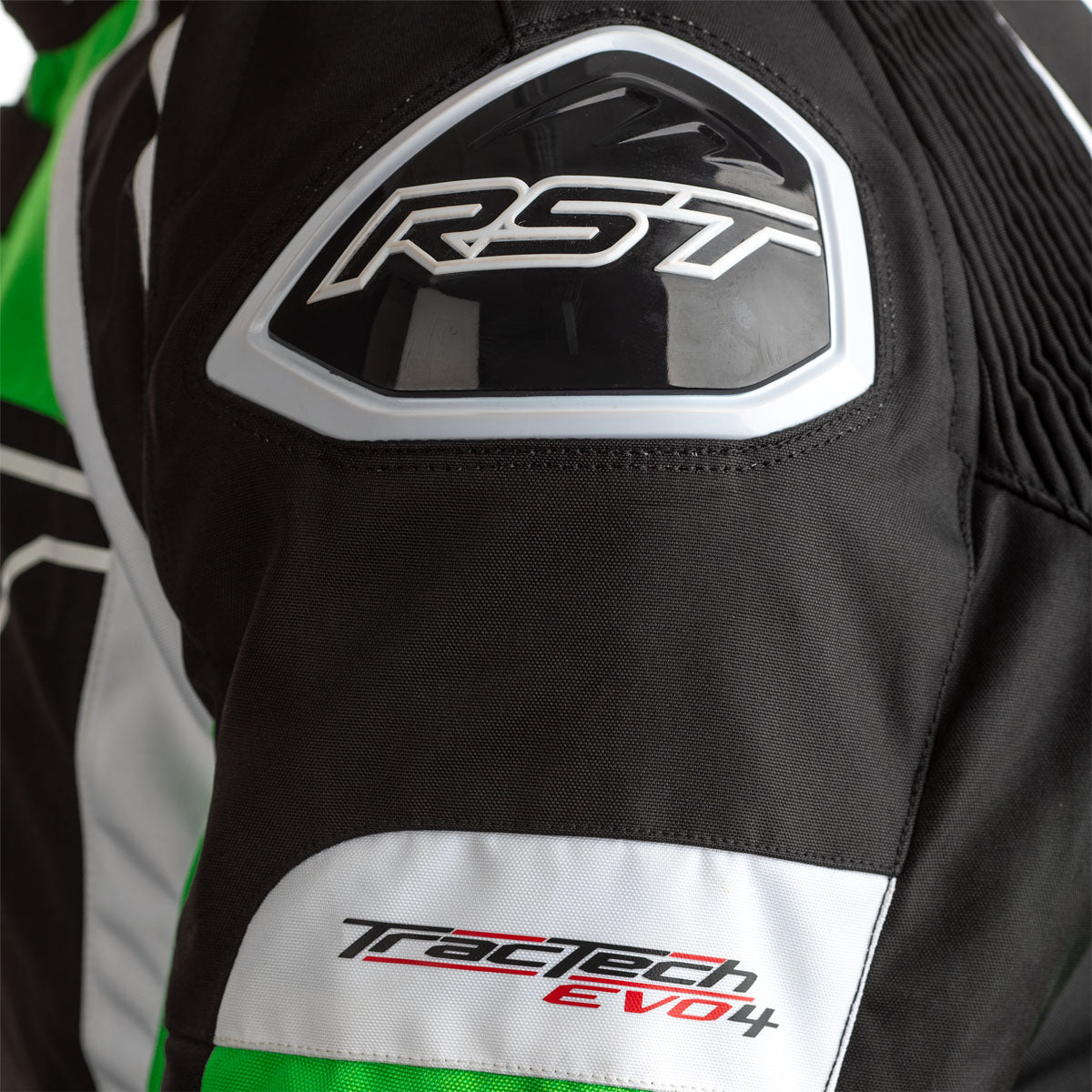 RST Tractech Evo 4 CE Textile Jacket Black / Green / White  - FREE UK Delivery - Moto Central