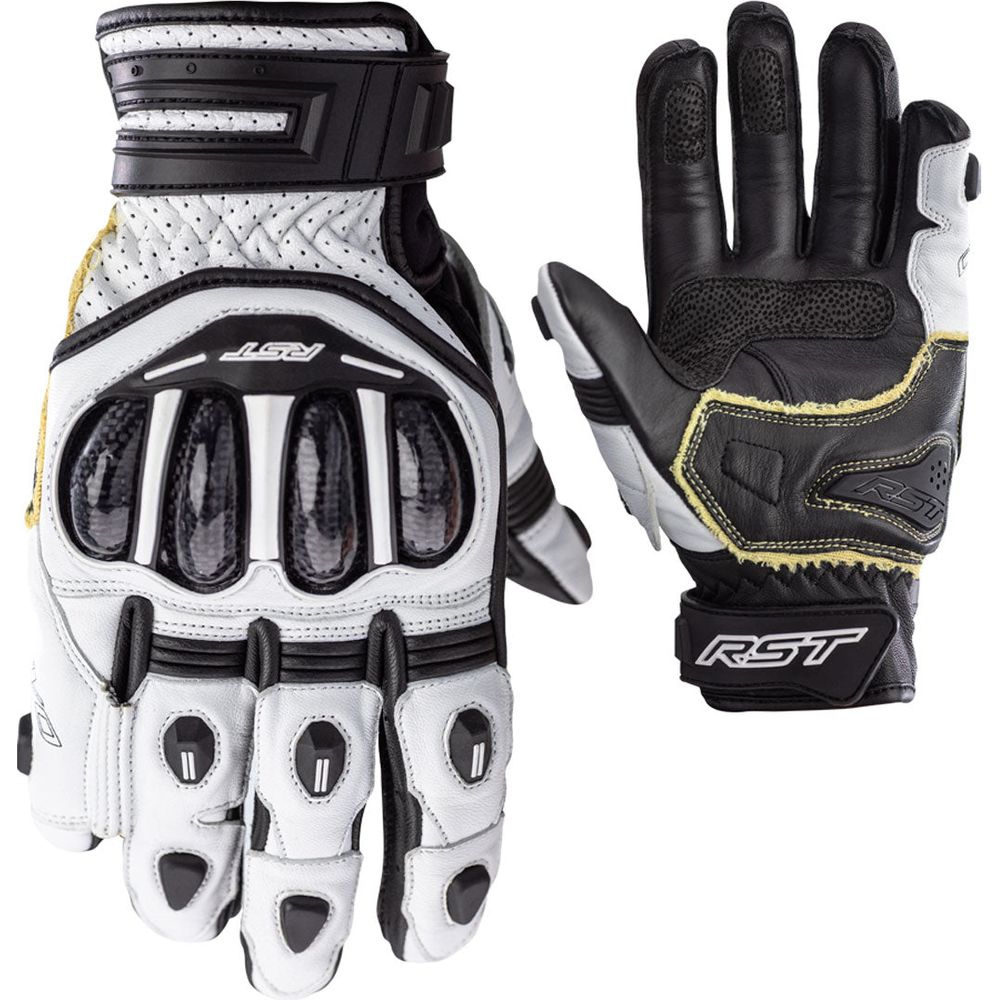 RST Tractech Evo 4 Short CE Gloves White / White / Black - FREE UK Shipping, FREE 365 Day Returns | Moto Central