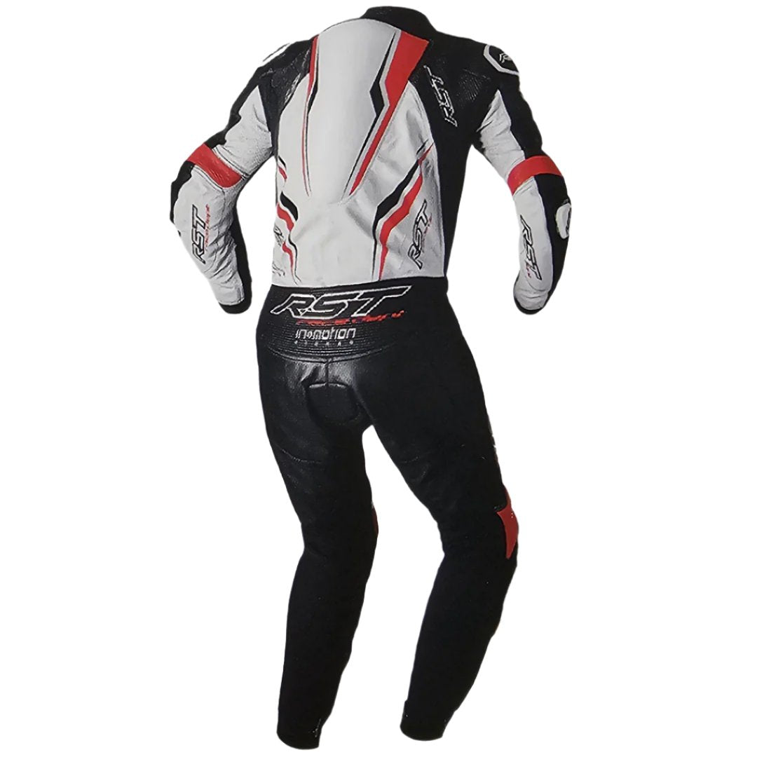 RST V4.1 Evo Kangaroo Airbag One Piece Leather Suit White / Red / Black - FREE UK Shipping, FREE 365 Day Returns | Moto Central