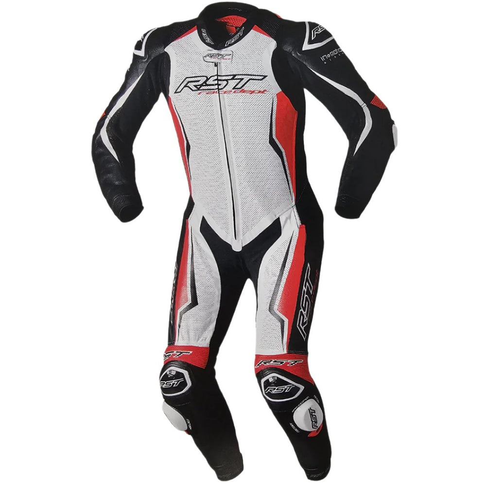 RST V4.1 Evo Kangaroo Airbag One Piece Leather Suit White / Red / Black