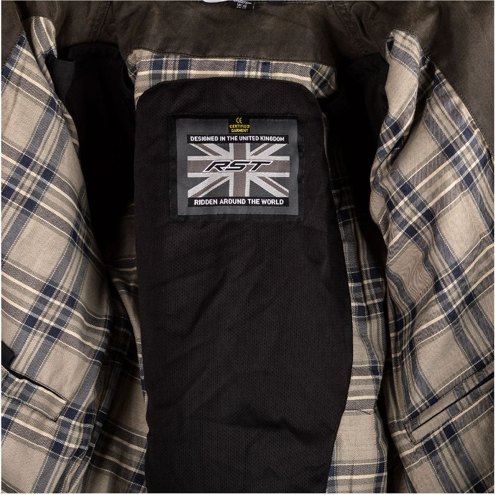 RST X Kevlar District Wax CE Textile Shirt Olive - FREE UK Shipping, FREE 365 Day Returns | Moto Central